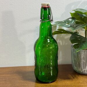 Vintage Grolsch Green Embossed Swing Top Beer Bottle